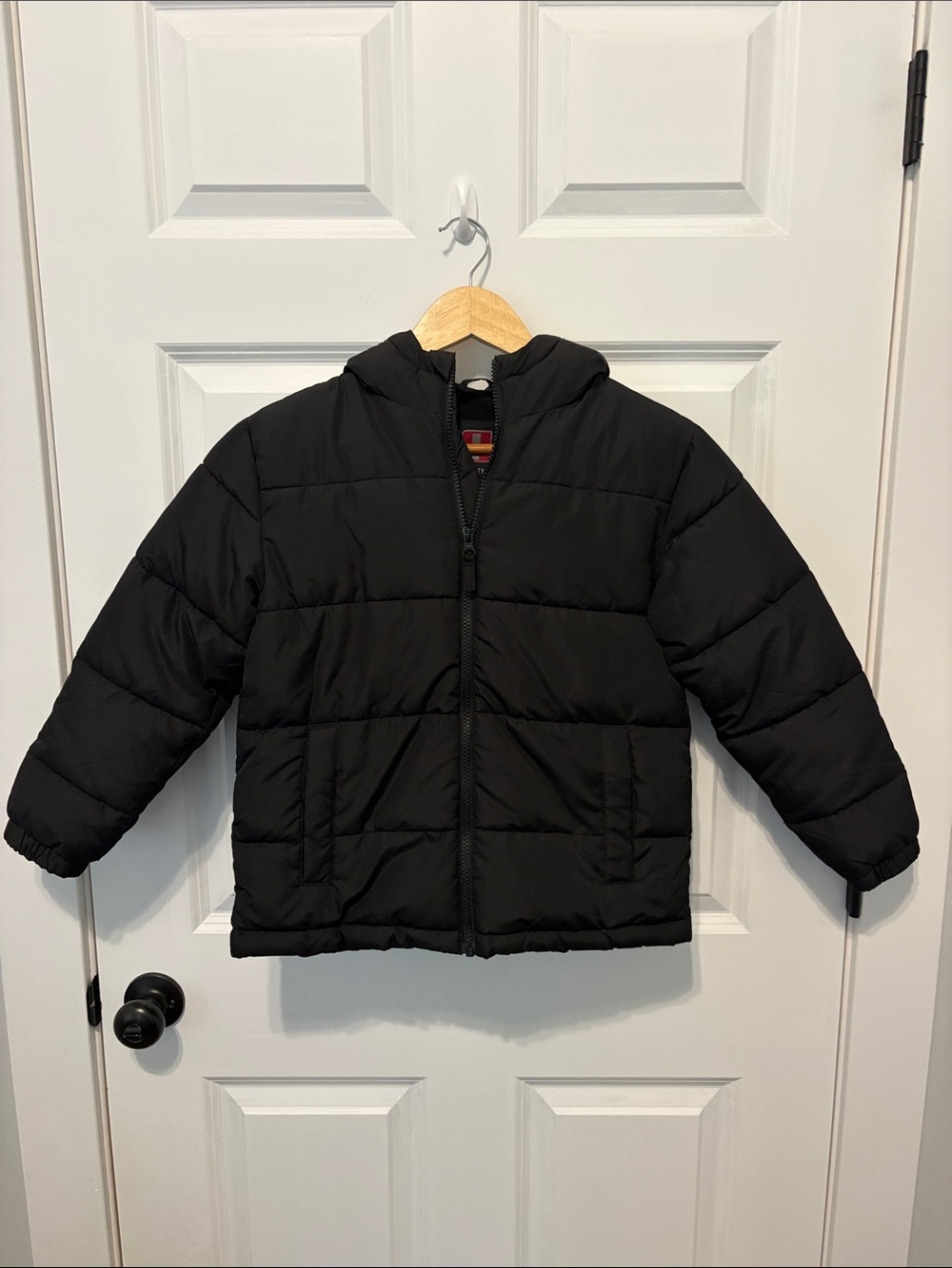 Swiss Tech Kids Black Hooded Puffer Jacket